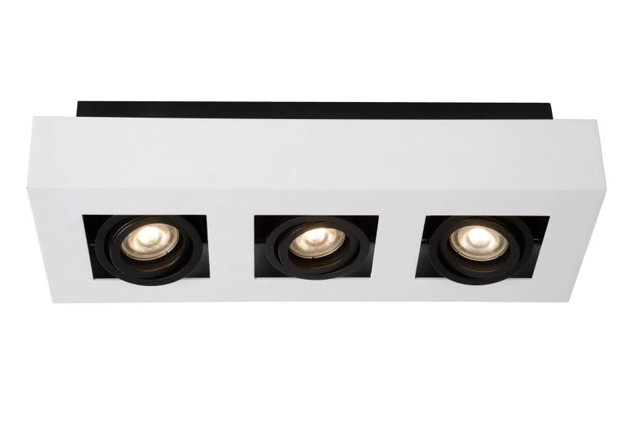 Lucide XIRAX - Spot plafond - LED Dim to warm - GU10 - 3x5W 2200K/3000K - Blanc - détail 1